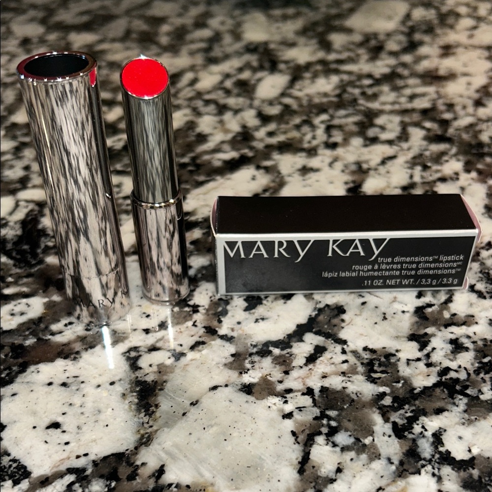 Mary Kay Bold Red Lipstick with Silver Case